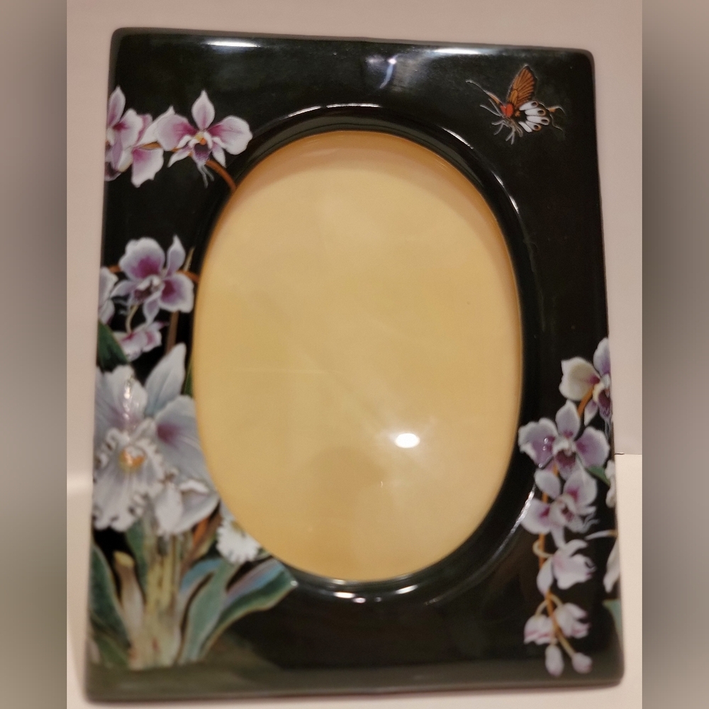 Vintage Mid-Century Shibata Ceramic Picture Frame,  Wall, or Table Plastic Back